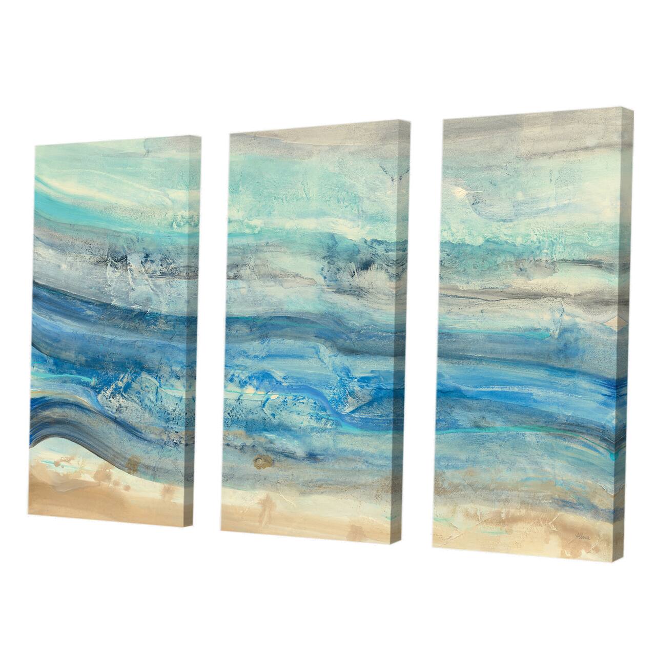 Designart - Ocean Mineral Waves - Beach Canvas Art